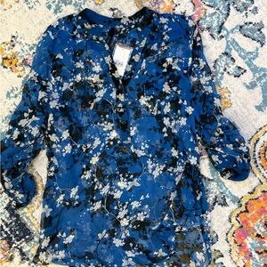 Bellatrix Blue and White Floral Blouse